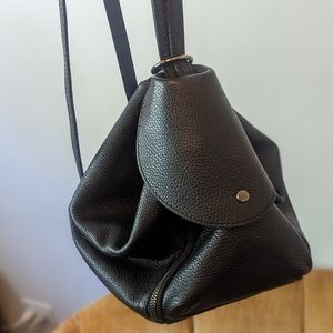 Black Leather Backpack Purse